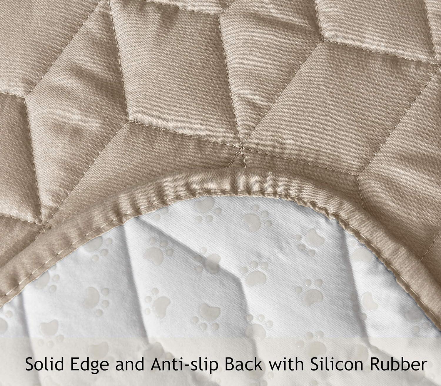 imageAmeritex Couch Sofa Slipcover 100 Waterproof Nonslip Quilted Furniture Protector Slipcover for Dogs Children Pets Sofa Slipcover Machine Washable Light Grey 68quotBeige