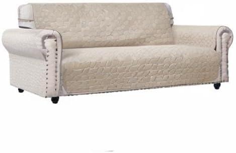 imageAmeritex Couch Sofa Slipcover 100 Waterproof Nonslip Quilted Furniture Protector Slipcover for Dogs Children Pets Sofa Slipcover Machine Washable Light Grey 68quotBeige