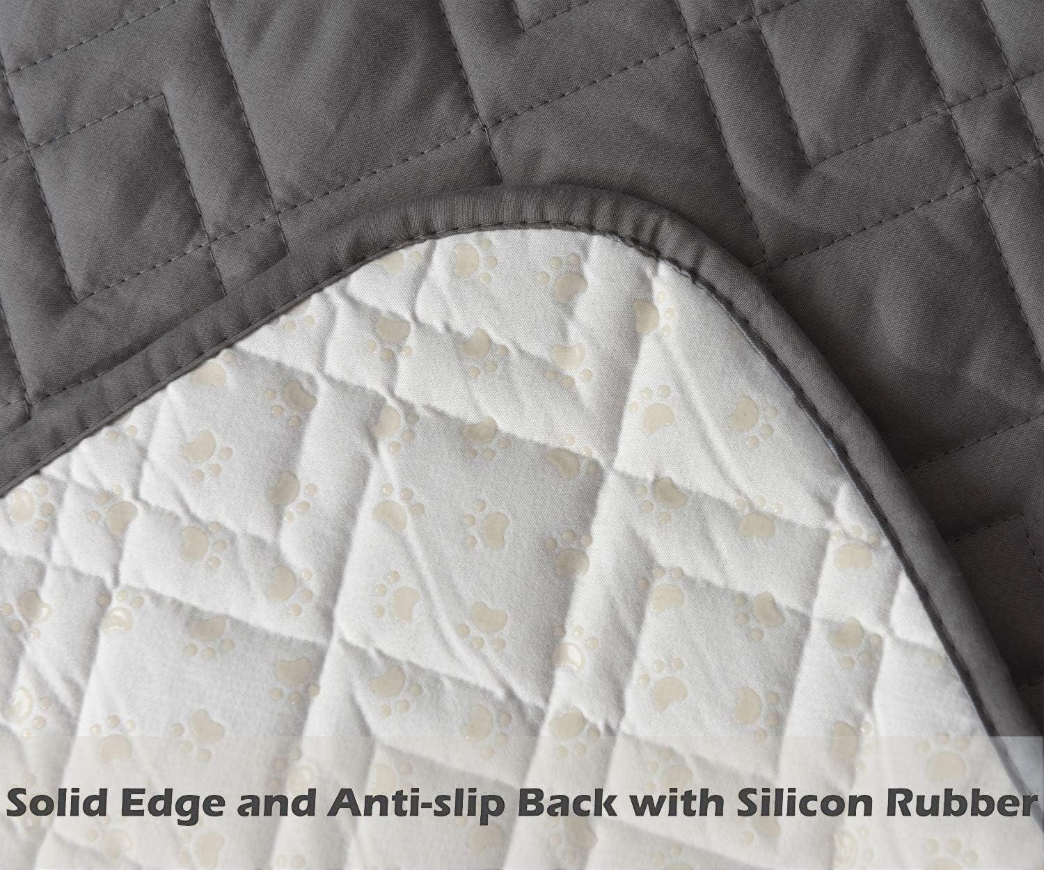 imageAmeritex Couch Sofa Slipcover 100 Waterproof Nonslip Quilted Furniture Protector Slipcover for Dogs Children Pets Sofa Slipcover Machine Washable Light Grey 68quotDark Grey