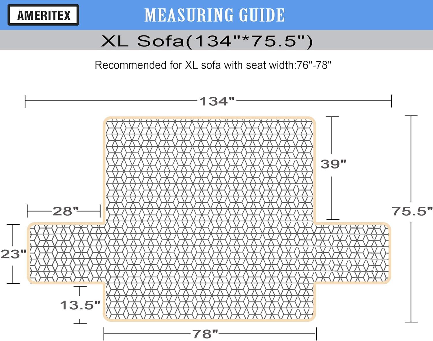 imageAmeritex Couch Sofa Slipcover 100 Waterproof Nonslip Quilted Furniture Protector Slipcover for Dogs Children Pets Sofa Slipcover Machine Washable Light Grey 68quotLight Grey