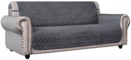 imageAmeritex Couch Sofa Slipcover 100 Waterproof Nonslip Quilted Furniture Protector Slipcover for Dogs Children Pets Sofa Slipcover Machine Washable Light Grey 68quotDark Grey