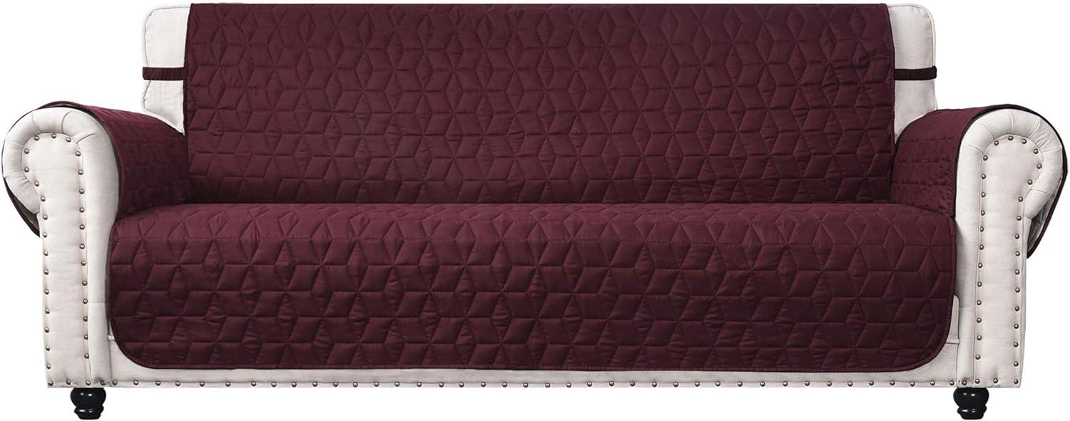 imageAmeritex Couch Sofa Slipcover 100 Waterproof Nonslip Quilted Furniture Protector Slipcover for Dogs Children Pets Sofa Slipcover Machine Washable Light Grey 68quotBurgundy