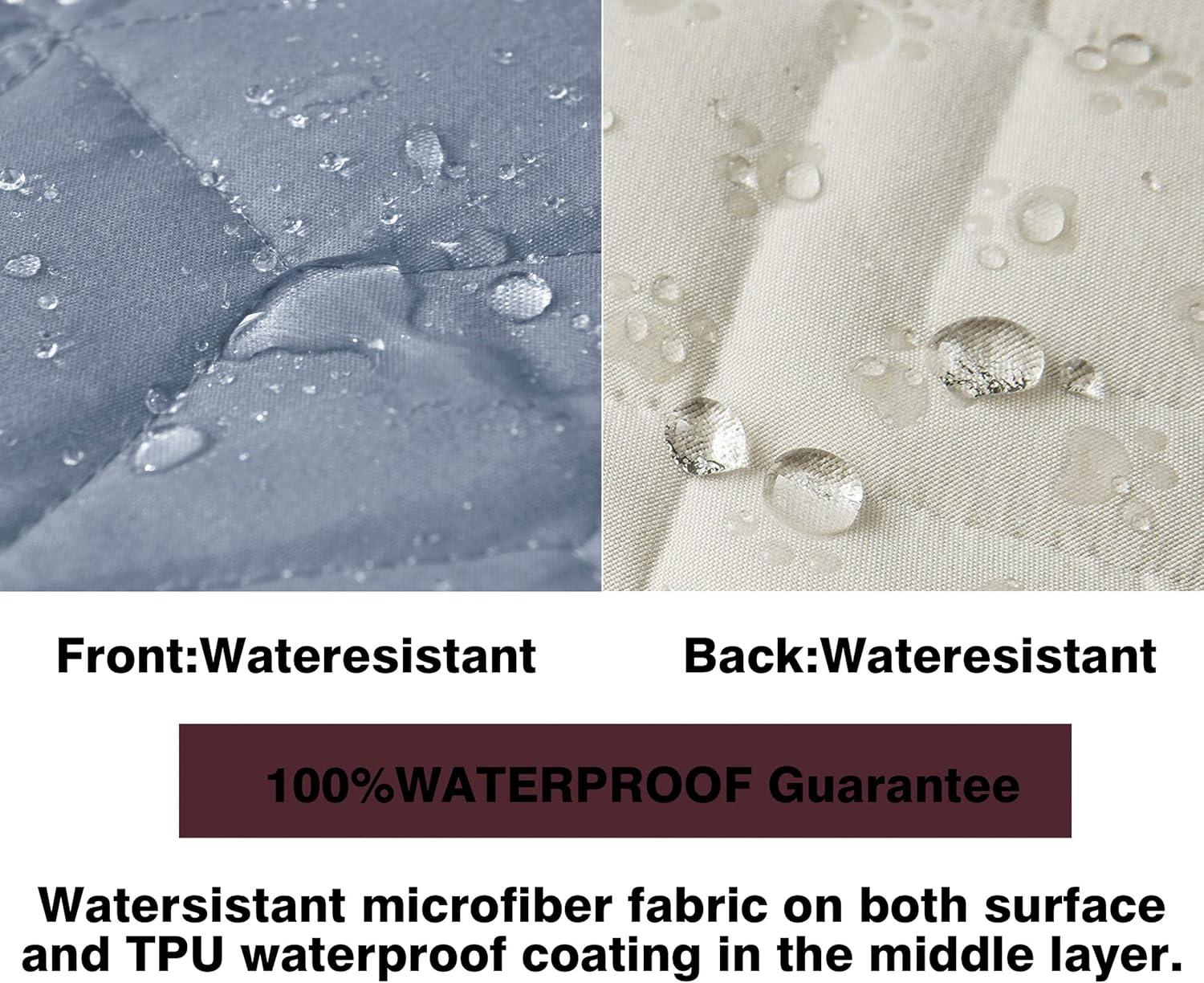 imageAmeritex Couch Sofa Slipcover 100 Waterproof Nonslip Quilted Furniture Protector Slipcover for Dogs Children Pets Sofa Slipcover Machine Washable Light Grey 68quotStone Blue