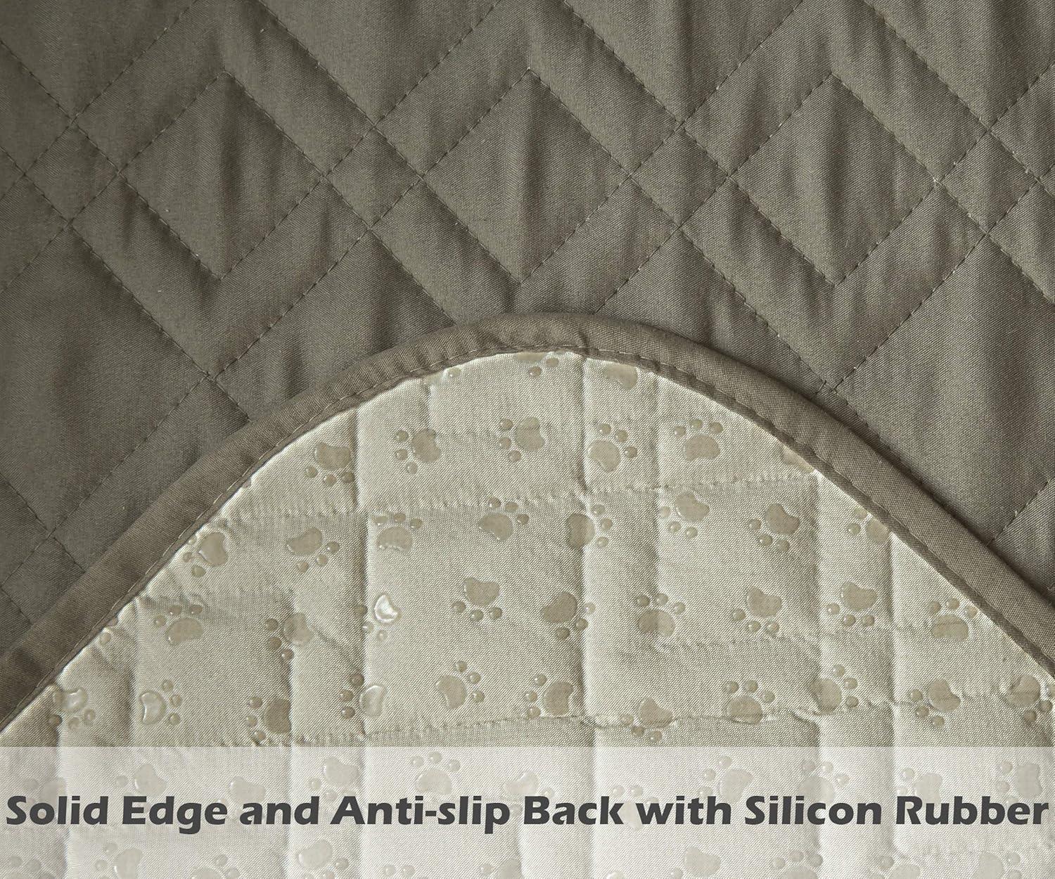 imageAmeritex Couch Sofa Slipcover 100 Waterproof Nonslip Quilted Furniture Protector Slipcover for Dogs Children Pets Sofa Slipcover Machine Washable Light Grey 68quotGreen