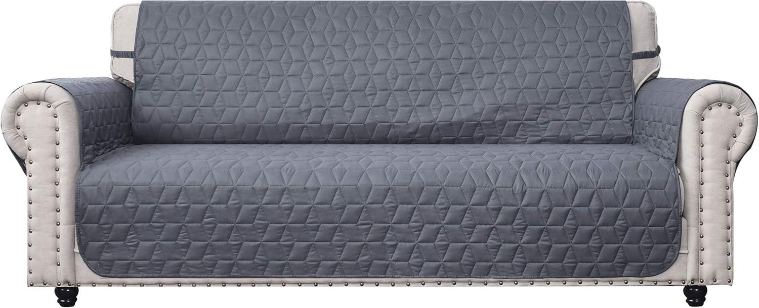imageAmeritex Couch Sofa Slipcover 100 Waterproof Nonslip Quilted Furniture Protector Slipcover for Dogs Children Pets Sofa Slipcover Machine Washable Light Grey 68quotLight Grey