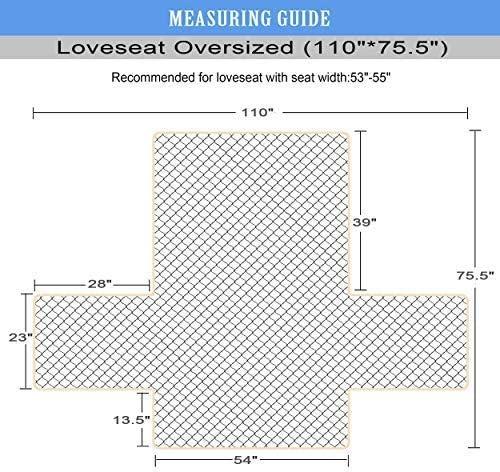 imageAmeritex Loveseat Cover WaterResistant Quilted Furniture Protector with Back Nonslip Paws Slipcover for Dogs Kids Pets Loveseat Slipcover Stay in Place for Leather 46quot BeigeSand