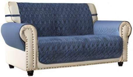 imageAmeritex Loveseat Cover WaterResistant Quilted Furniture Protector with Back Nonslip Paws Slipcover for Dogs Kids Pets Loveseat Slipcover Stay in Place for Leather 46quot BeigeBlue