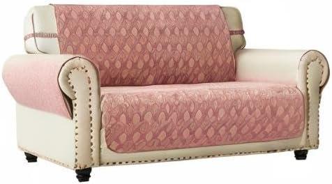 imageAmeritex Loveseat Cover WaterResistant Quilted Furniture Protector with Back Nonslip Paws Slipcover for Dogs Kids Pets Loveseat Slipcover Stay in Place for Leather 46quot BeigePink