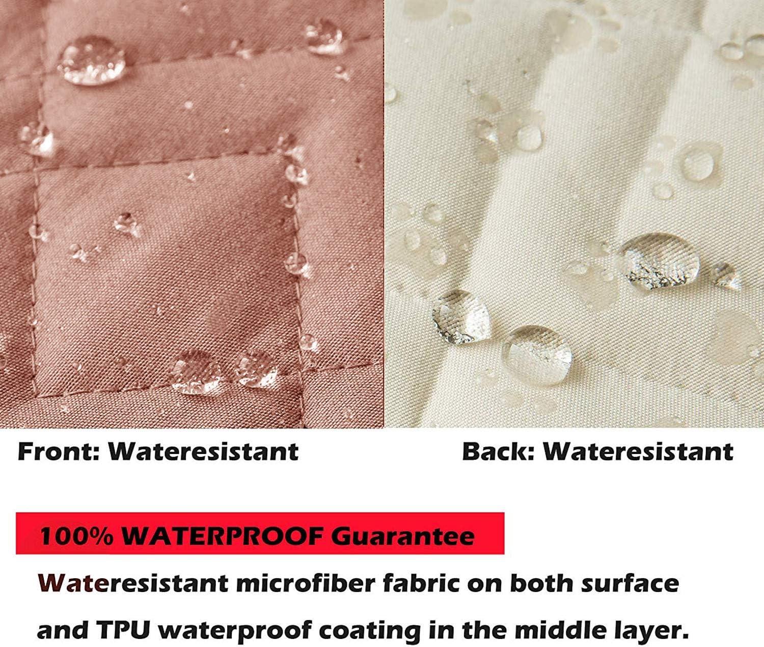 imageAmeritex Loveseat Cover WaterResistant Quilted Furniture Protector with Back Nonslip Paws Slipcover for Dogs Kids Pets Loveseat Slipcover Stay in Place for Leather 46quot BeigePink