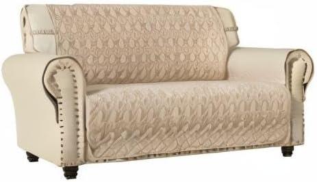 imageAmeritex Loveseat Cover WaterResistant Quilted Furniture Protector with Back Nonslip Paws Slipcover for Dogs Kids Pets Loveseat Slipcover Stay in Place for Leather 46quot BeigeBeige