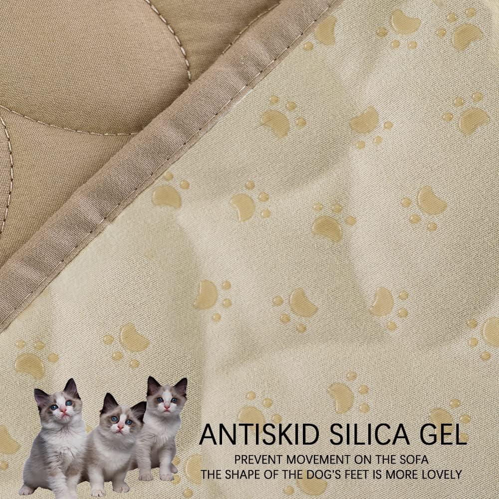 imageAmeritex Pet Bed Cover Dog Bed Blanket for Sofa and Furniture Waterproof New Pattern Design 52x82 Inch BeigeBeige