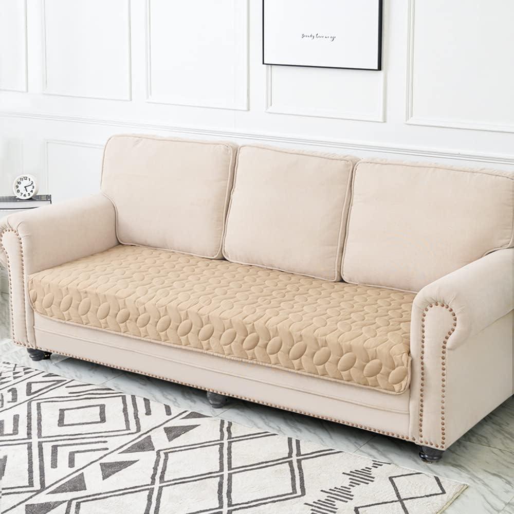 imageAmeritex Pet Bed Cover Dog Bed Blanket for Sofa and Furniture Waterproof New Pattern Design 52x82 Inch BeigeBeige