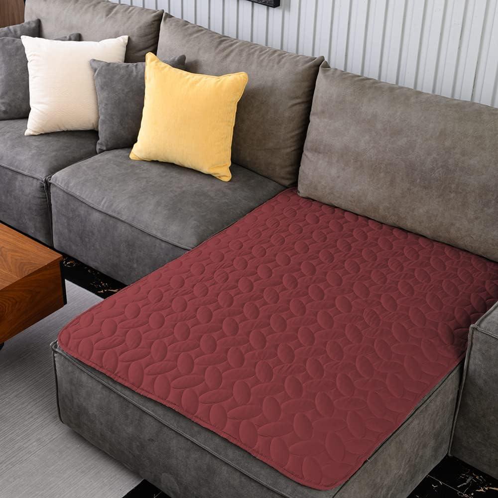 imageAmeritex Pet Bed Cover Dog Bed Blanket for Sofa and Furniture Waterproof New Pattern Design 52x82 Inch BeigeBurgundy