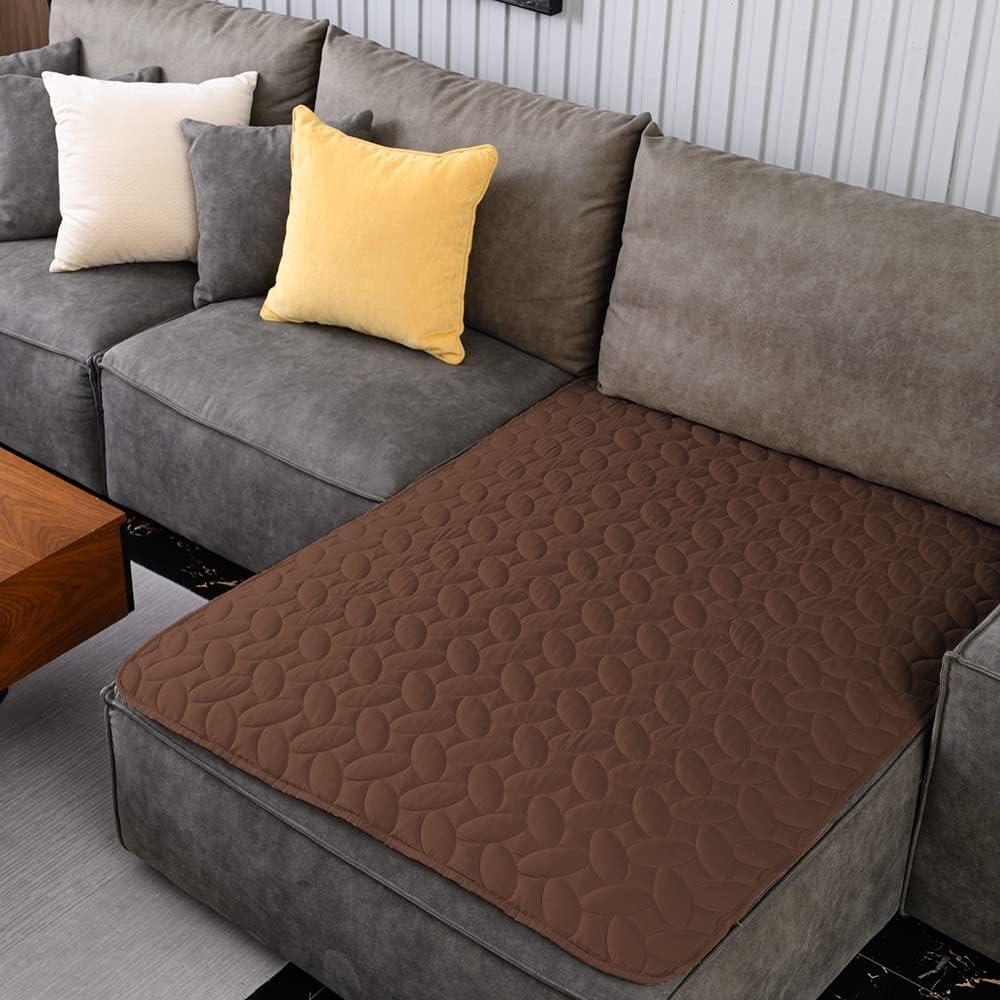 imageAmeritex Pet Bed Cover Dog Bed Blanket for Sofa and Furniture Waterproof New Pattern Design 52x82 Inch BeigeChocolate