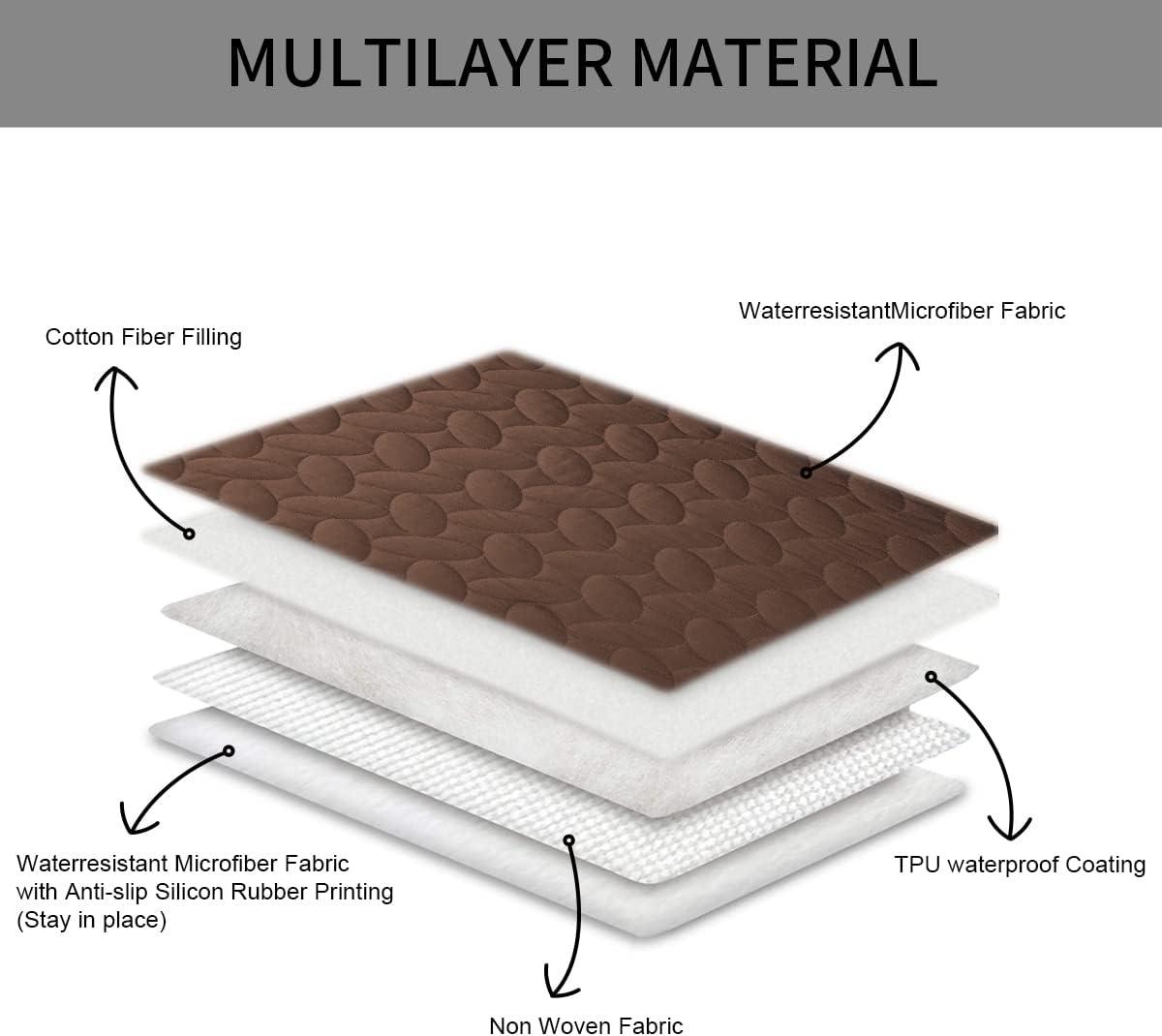 imageAmeritex Pet Bed Cover Dog Bed Blanket for Sofa and Furniture Waterproof New Pattern Design 52x82 Inch BeigeChocolate