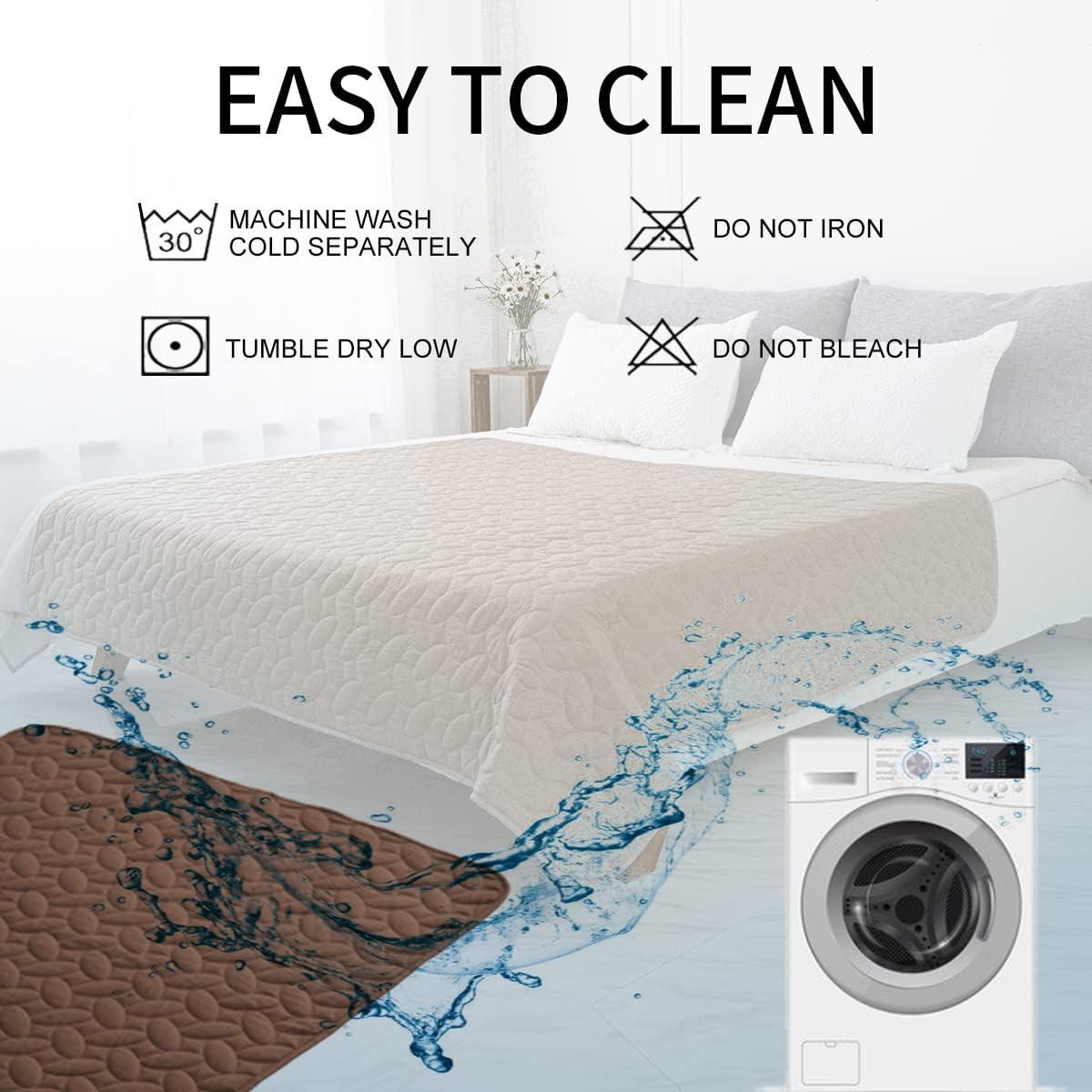 imageAmeritex Pet Bed Cover Dog Bed Blanket for Sofa and Furniture Waterproof New Pattern Design 52x82 Inch BeigeChocolate