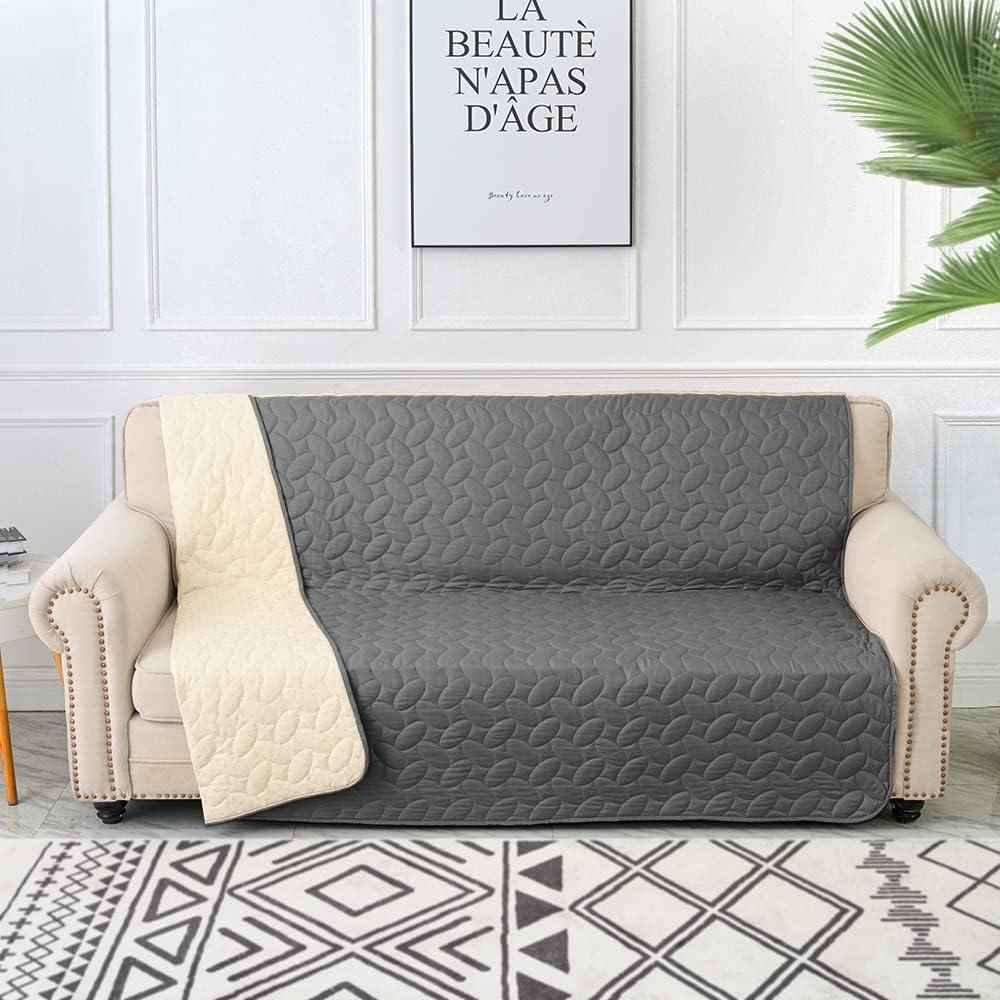 imageAmeritex Pet Bed Cover Dog Bed Blanket for Sofa and Furniture Waterproof New Pattern Design 52x82 Inch BeigeDarkgrey