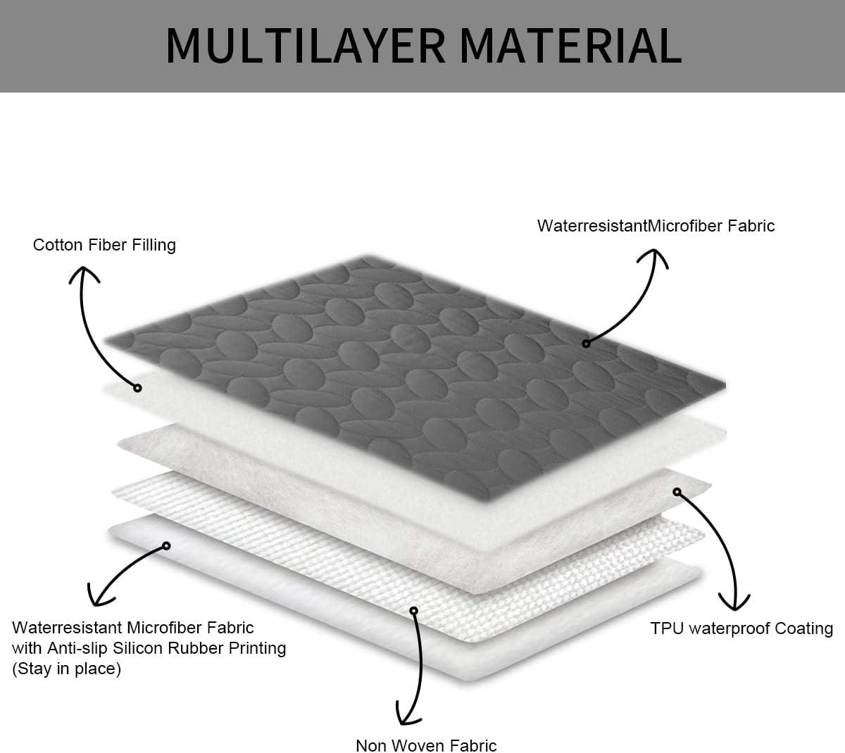 imageAmeritex Pet Bed Cover Dog Bed Blanket for Sofa and Furniture Waterproof New Pattern Design 52x82 Inch BeigeDarkgrey