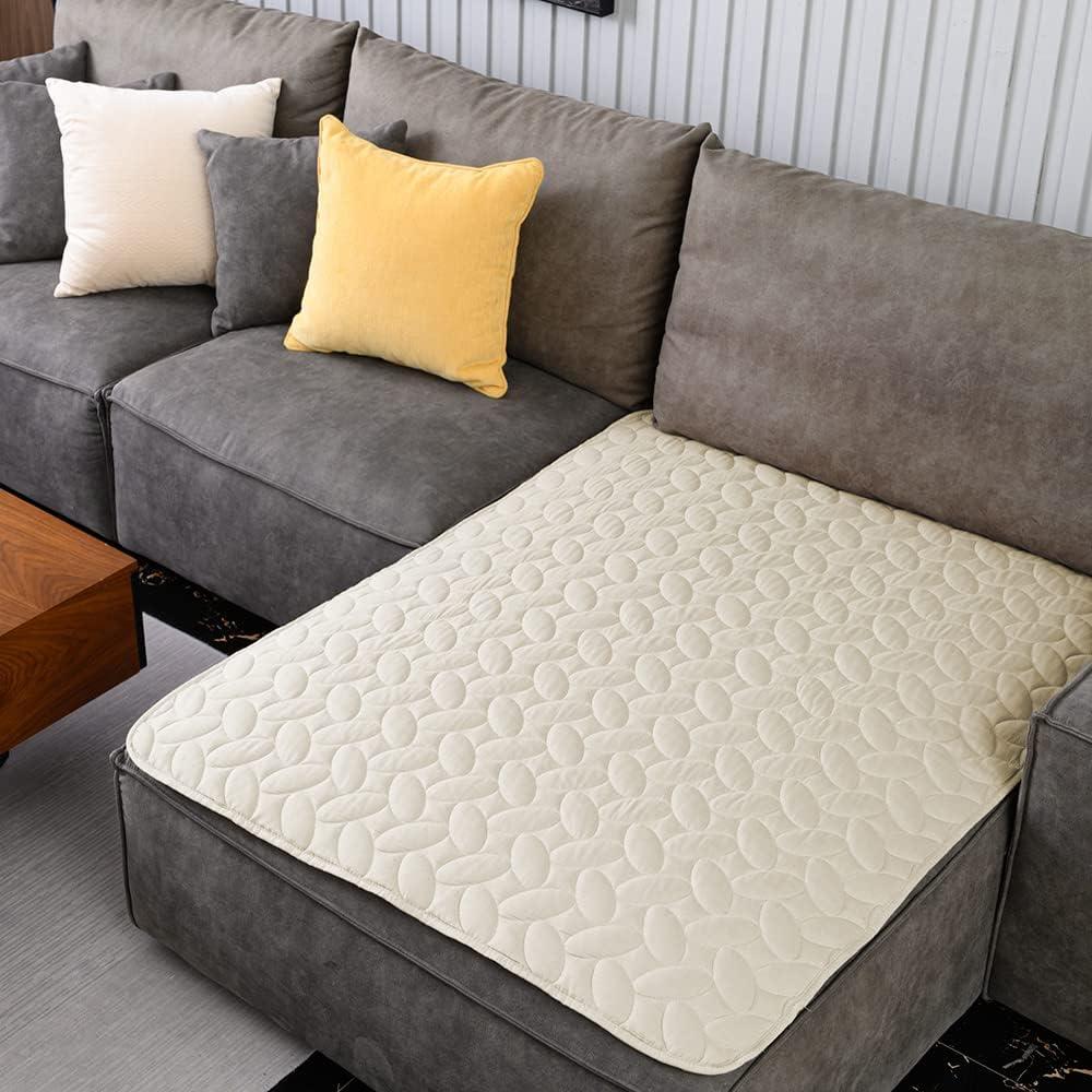 imageAmeritex Pet Bed Cover Dog Bed Blanket for Sofa and Furniture Waterproof New Pattern Design 52x82 Inch BeigeIvory