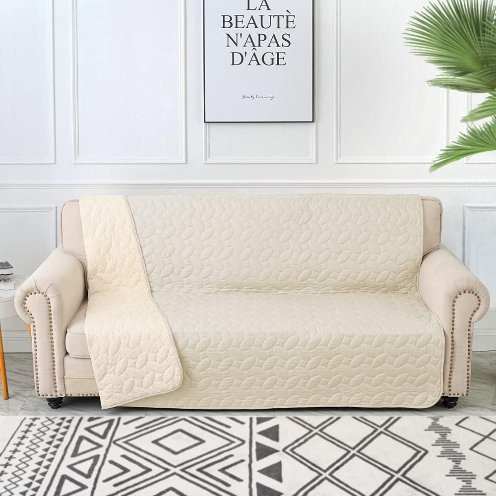 imageAmeritex Pet Bed Cover Dog Bed Blanket for Sofa and Furniture Waterproof New Pattern Design 52x82 Inch BeigeIvory