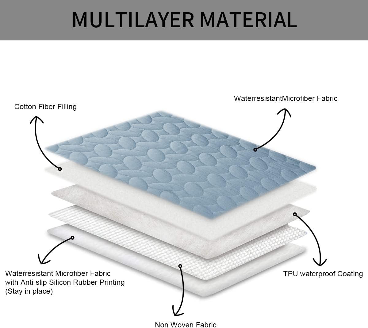 imageAmeritex Pet Bed Cover Dog Bed Blanket for Sofa and Furniture Waterproof New Pattern Design 52x82 Inch BeigeLightblue