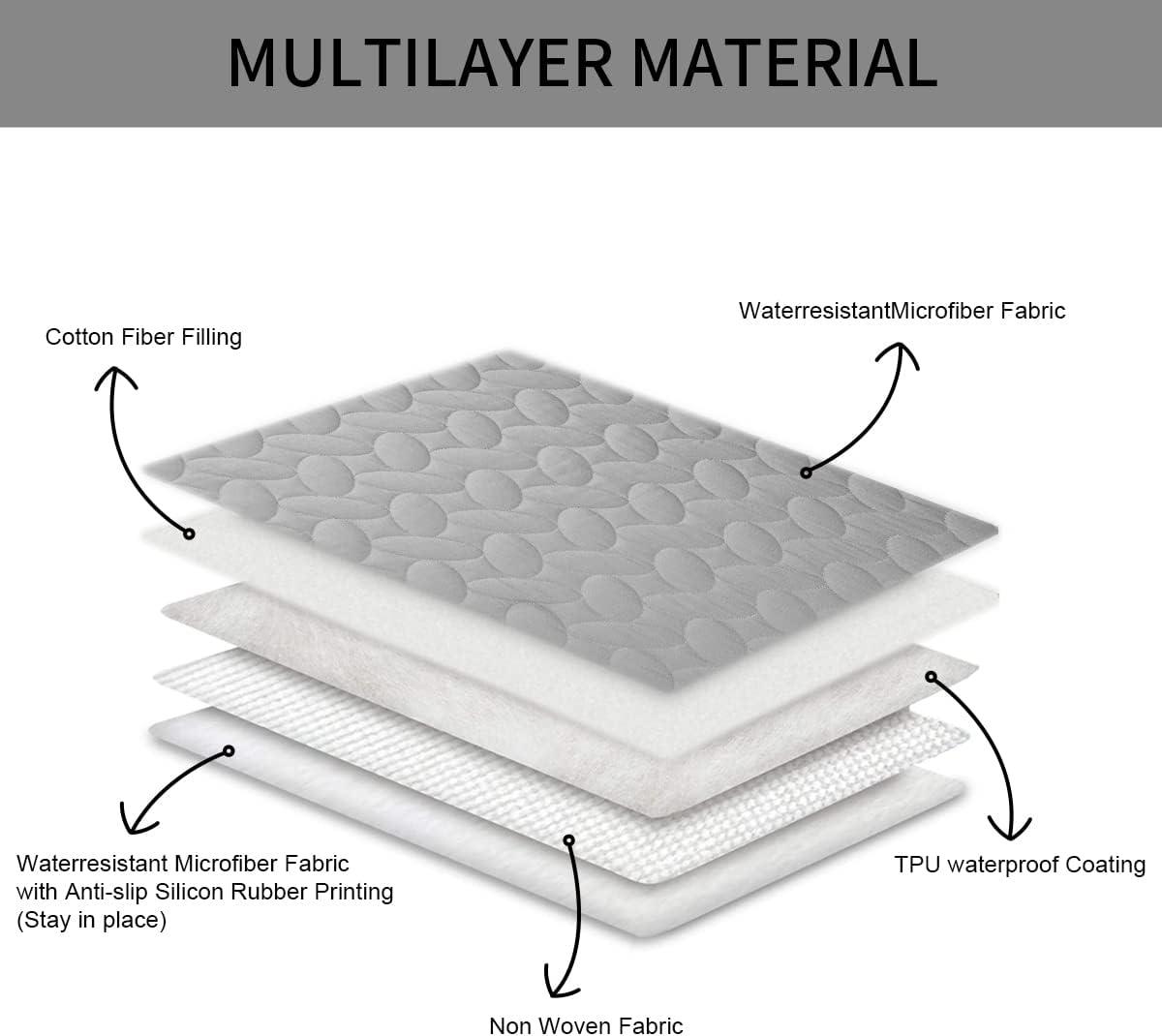 imageAmeritex Pet Bed Cover Dog Bed Blanket for Sofa and Furniture Waterproof New Pattern Design 52x82 Inch BeigeLightgrey