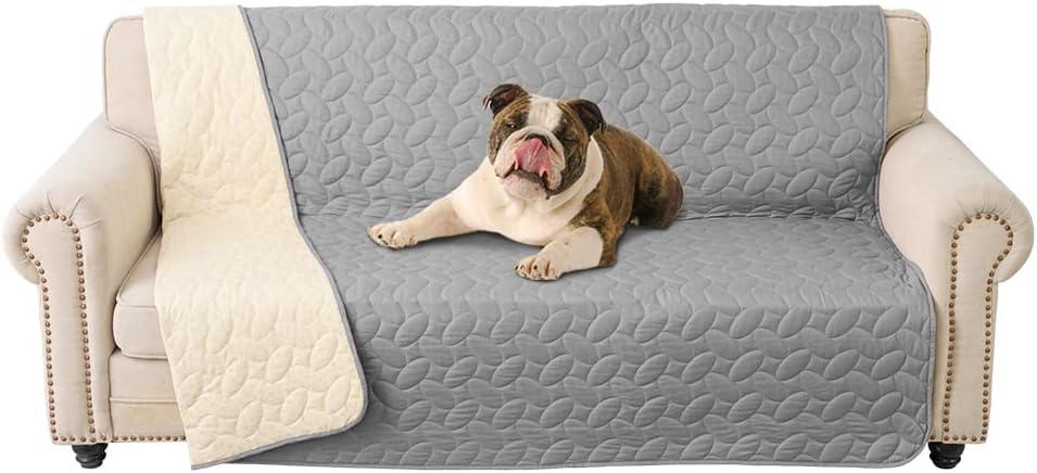 imageAmeritex Pet Bed Cover Dog Bed Blanket for Sofa and Furniture Waterproof New Pattern Design 52x82 Inch BeigeLightgrey
