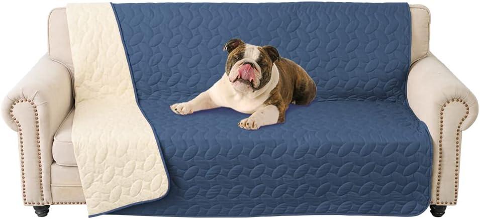 imageAmeritex Pet Bed Cover Dog Bed Blanket for Sofa and Furniture Waterproof New Pattern Design 52x82 Inch BeigeNavyblue