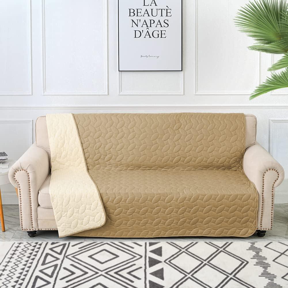 imageAmeritex Pet Bed Cover Dog Bed Blanket for Sofa and Furniture Waterproof New Pattern Design 52x82 Inch BeigeSand