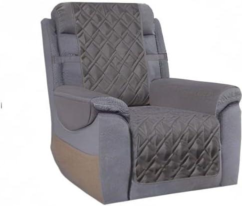 imageAmeritex Waterproof Nonslip Recliner Cover Stay in Place Dog Chair Cover Furniture Protector Ideal Recliner Slipcovers for Pets and Kids Pink 23quotDark Grey