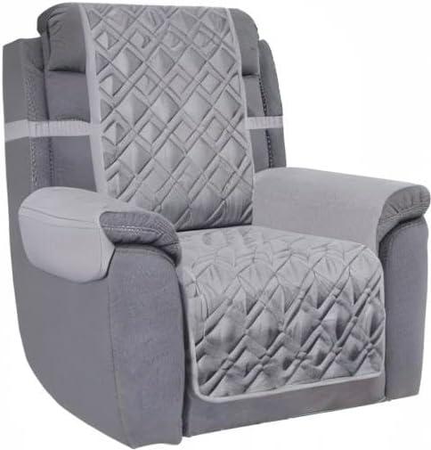 imageAmeritex Waterproof Nonslip Recliner Cover Stay in Place Dog Chair Cover Furniture Protector Ideal Recliner Slipcovers for Pets and Kids Pink 23quotLight Grey