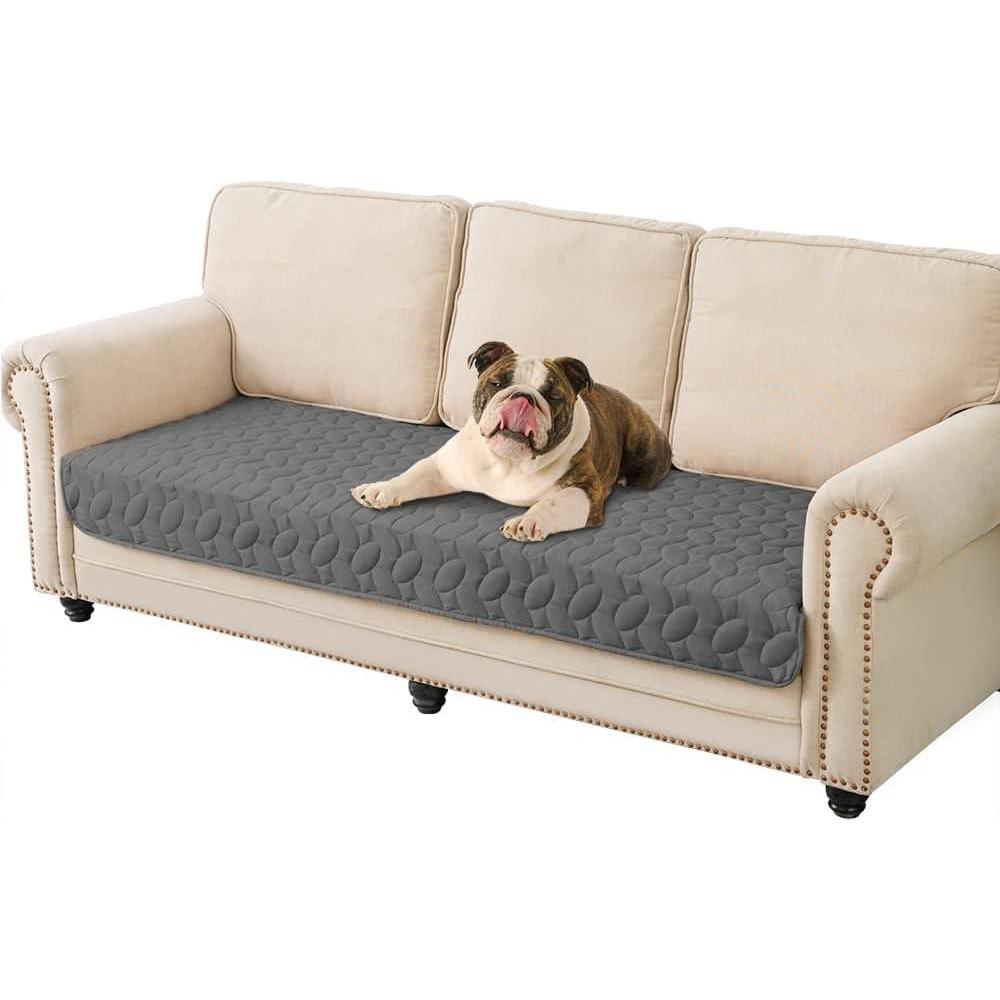 imageAmeritex Pet Bed Cover Dog Bed Blanket for Sofa and Furniture Waterproof New Pattern Design 52x82 Inch BeigeDarkgrey