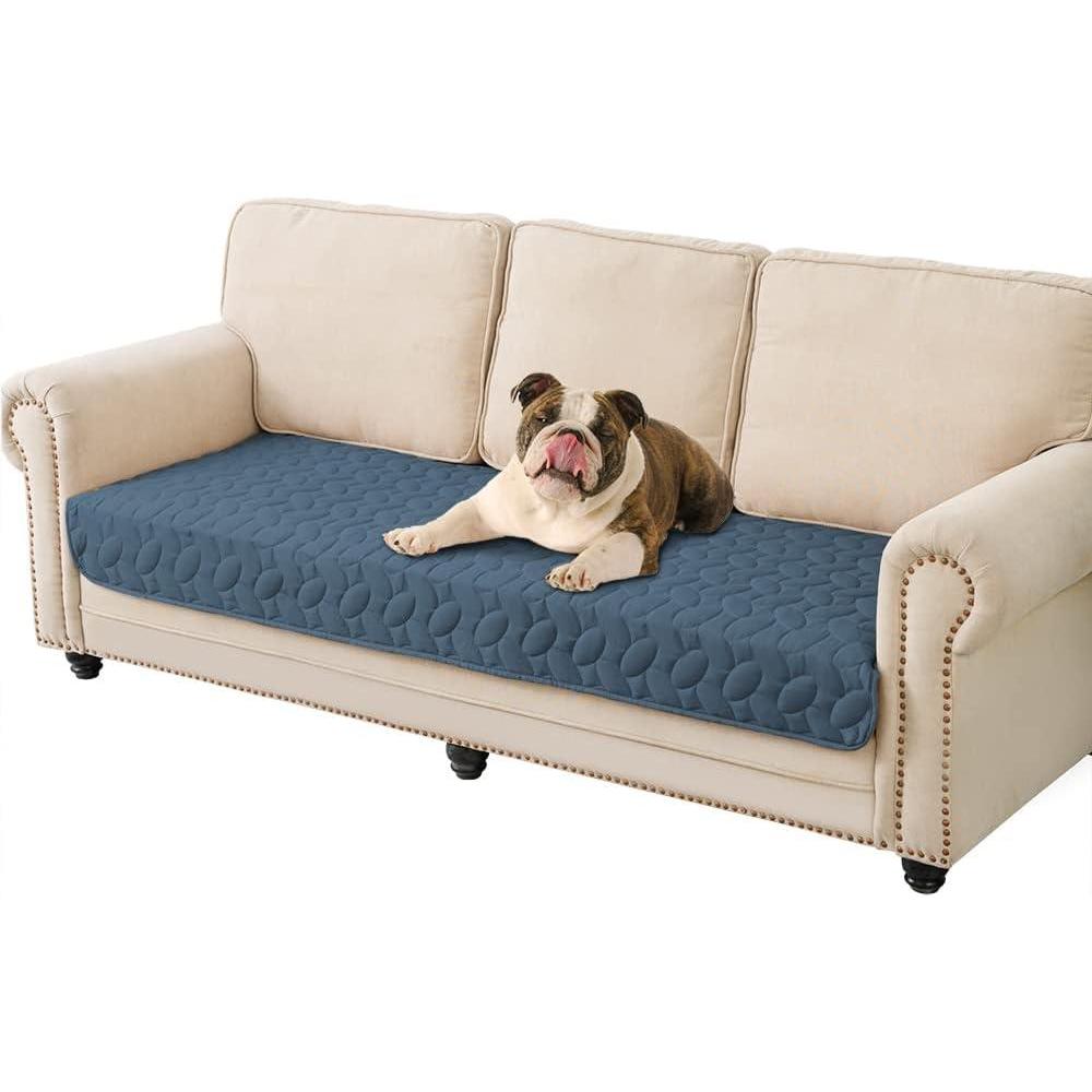 imageAmeritex Pet Bed Cover Dog Bed Blanket for Sofa and Furniture Waterproof New Pattern Design 52x82 Inch BeigeNavyblue