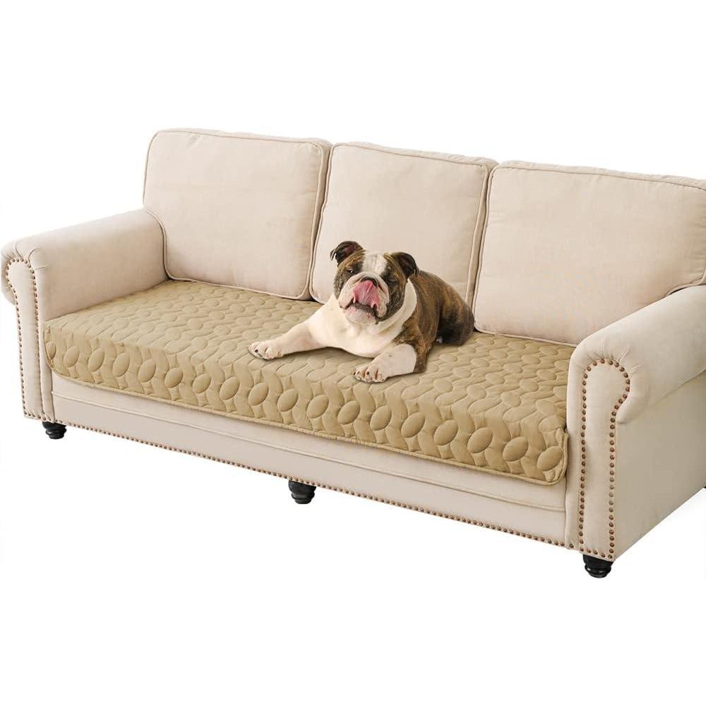 imageAmeritex Pet Bed Cover Dog Bed Blanket for Sofa and Furniture Waterproof New Pattern Design 52x82 Inch BeigeSand