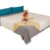 imageAmeritex Pet Bed Blanket Reversible 100 Waterproof Velvet Super Soft for Sofa and Bed 82x102 Inches Light GreyGreyCreamsand