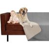 imageAmeritex Pet Bed Blanket Reversible 100 Waterproof Velvet Super Soft for Sofa and Bed 82x102 Inches Light GreyGreyLight Greybeige