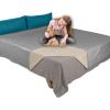 imageAmeritex Pet Bed Blanket Reversible 100 Waterproof Velvet Super Soft for Sofa and Bed 82x102 Inches Light GreyGreyLight Greybeige