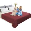 imageAmeritex Pet Bed Cover Dog Bed Blanket for Sofa and Furniture Waterproof New Pattern Design 52x82 Inch BeigeBurgundy