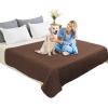 imageAmeritex Pet Bed Cover Dog Bed Blanket for Sofa and Furniture Waterproof New Pattern Design 52x82 Inch BeigeChocolate