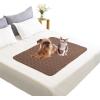 imageAmeritex Pet Bed Cover Dog Bed Blanket for Sofa and Furniture Waterproof New Pattern Design 52x82 Inch BeigeChocolate