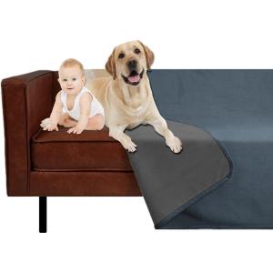 imageAmeritex Pet Bed Blanket Reversible 100 Waterproof Velvet Super Soft for Sofa and Bed 82x102 Inches Light GreyGreyBluedarkgrey