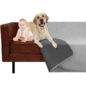 imageAmeritex Pet Bed Blanket Reversible 100 Waterproof Velvet Super Soft for Sofa and Bed 82x102 Inches Light GreyGreySilvergreygrey