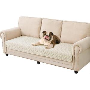 imageAmeritex Pet Bed Cover Dog Bed Blanket for Sofa and Furniture Waterproof New Pattern Design 52x82 Inch BeigeIvory