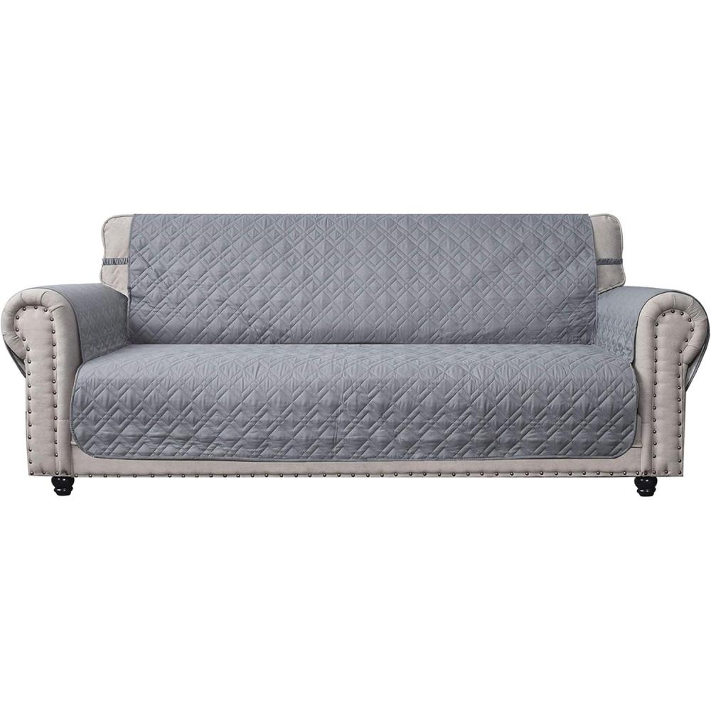 imageAmeritex Couch Sofa Slipcover 100 Waterproof Nonslip Quilted Furniture Protector Slipcover for Dogs Children Pets Sofa Slipcover Machine Washable Light Grey 68quotLight Grey