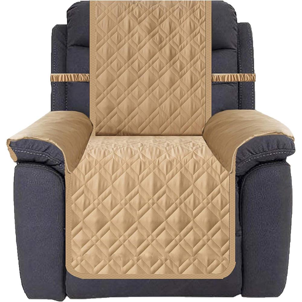imageAmeritex Waterproof Nonslip Recliner Cover Stay in Place Dog Chair Cover Furniture Protector Ideal Recliner Slipcovers for Pets and Kids Pink 23quotSand