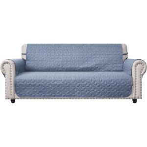 imageAmeritex Couch Sofa Slipcover 100 Waterproof Nonslip Quilted Furniture Protector Slipcover for Dogs Children Pets Sofa Slipcover Machine Washable Light Grey 68quotStone Blue