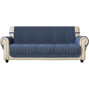 imageAmeritex Couch Sofa Slipcover 100 Waterproof Nonslip Quilted Furniture Protector Slipcover for Dogs Children Pets Sofa Slipcover Machine Washable Light Grey 68quotBlue