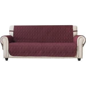 imageAmeritex Couch Sofa Slipcover 100 Waterproof Nonslip Quilted Furniture Protector Slipcover for Dogs Children Pets Sofa Slipcover Machine Washable Light Grey 68quotBurgundy