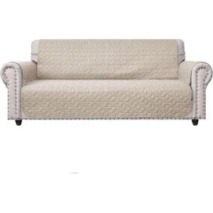 imageAmeritex Couch Sofa Slipcover 100 Waterproof Nonslip Quilted Furniture Protector Slipcover for Dogs Children Pets Sofa Slipcover Machine Washable Light Grey 68quotBeige
