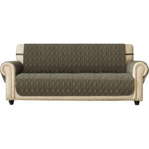 imageAmeritex Couch Sofa Slipcover 100 Waterproof Nonslip Quilted Furniture Protector Slipcover for Dogs Children Pets Sofa Slipcover Machine Washable Light Grey 68quotGreen